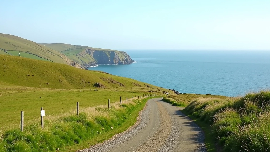 Coastal walking path with ocean view